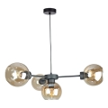 Hanglamp aan een koord KALIOPE 4xE27/60W/230V zwart/gerookt beige