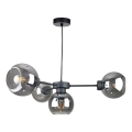 Hanglamp aan een koord KALIOPE 4xE27/60W/230V zwart/gerookt zwart