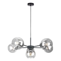 Hanglamp aan een koord KALIOPE 6xE27/60W/230V zwart/doorzichtig