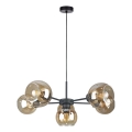 Hanglamp aan een koord KALIOPE 6xE27/60W/230V zwart/gerookt beige