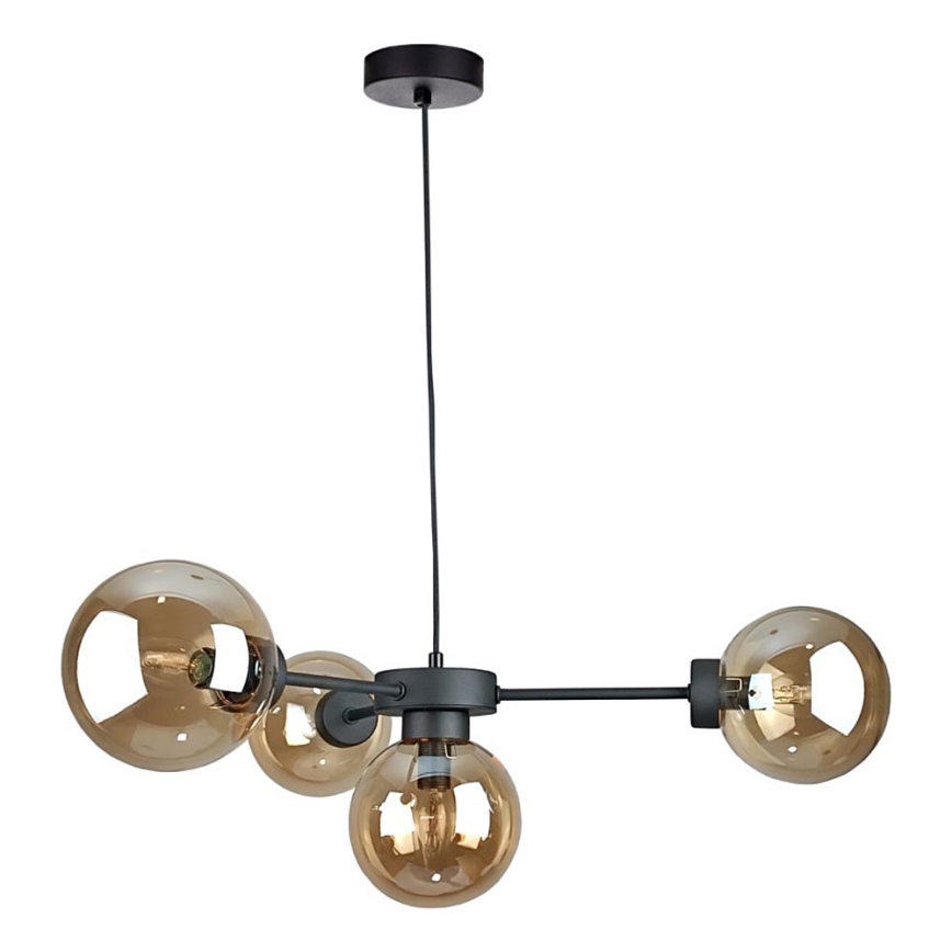 Hanglamp aan een koord KALIOPE II 4xE14/50W/230V zwart/gerookt beige