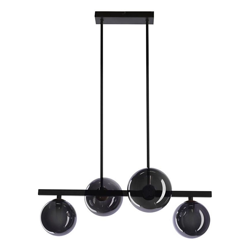 Hanglamp aan een koord KAMA 4xG9/28W/230V zwart/gerookt zwart