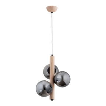 Hanglamp aan een koord KANET 3xE14/40W/230V beige/grijs