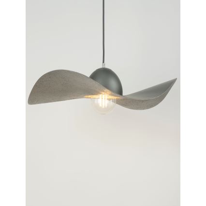 Hanglamp aan een koord KAPELLO 1xE27/60W/230V diameter 55 cm grijs/zilver