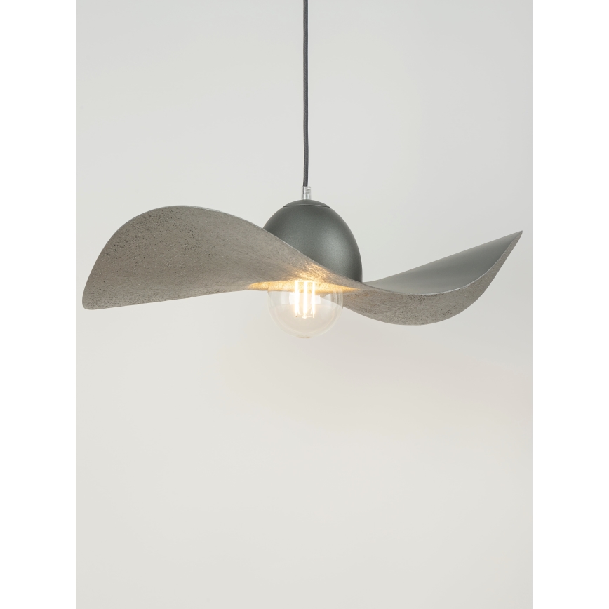 Hanglamp aan een koord KAPELLO 1xE27/60W/230V diameter 55 cm grijs/zilver