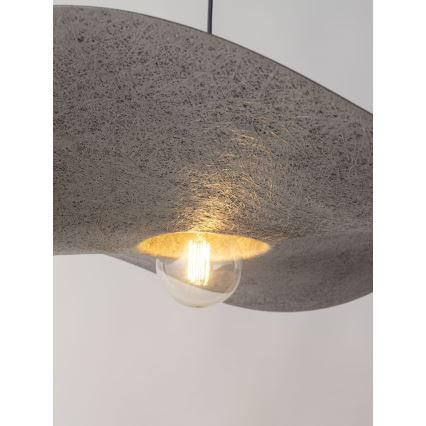 Hanglamp aan een koord KAPELLO 1xE27/60W/230V diameter 55 cm grijs/zilver