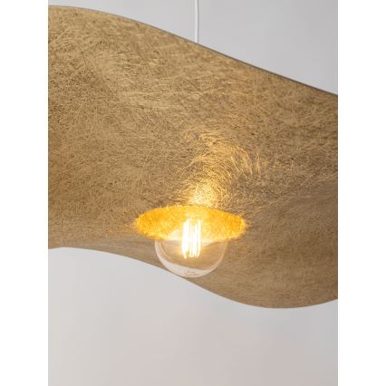 Hanglamp aan een koord KAPELLO 1xE27/60W/230V diameter 55 cm wit/gouden