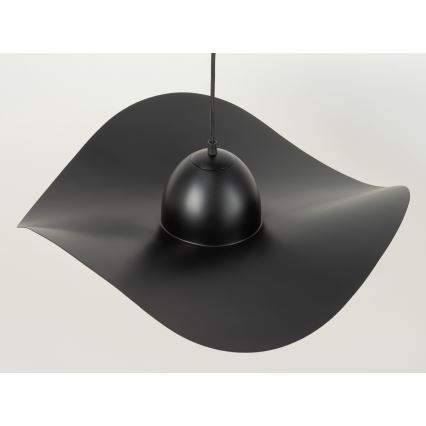 Hanglamp aan een koord KAPELLO 1xE27/60W/230V diameter 55 cm zwart/gouden