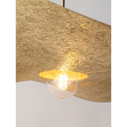 Hanglamp aan een koord KAPELLO 1xE27/60W/230V diameter 55 cm zwart/gouden