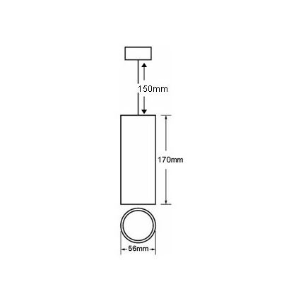 Hanglamp aan een koord KARADON 1xGU10/30W/230V 17 cm wit