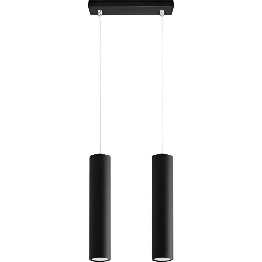 Hanglamp aan een koord KARADON 2xGU10/30W/230V zwart