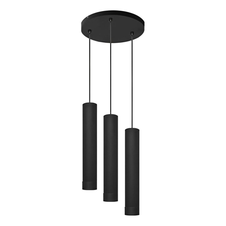 Hanglamp aan een koord KARADON 3xGU10/30W/230V zwart