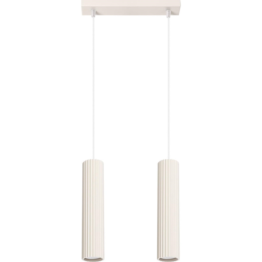 Hanglamp aan een koord KARBON 2xGU10/10W/230V crème