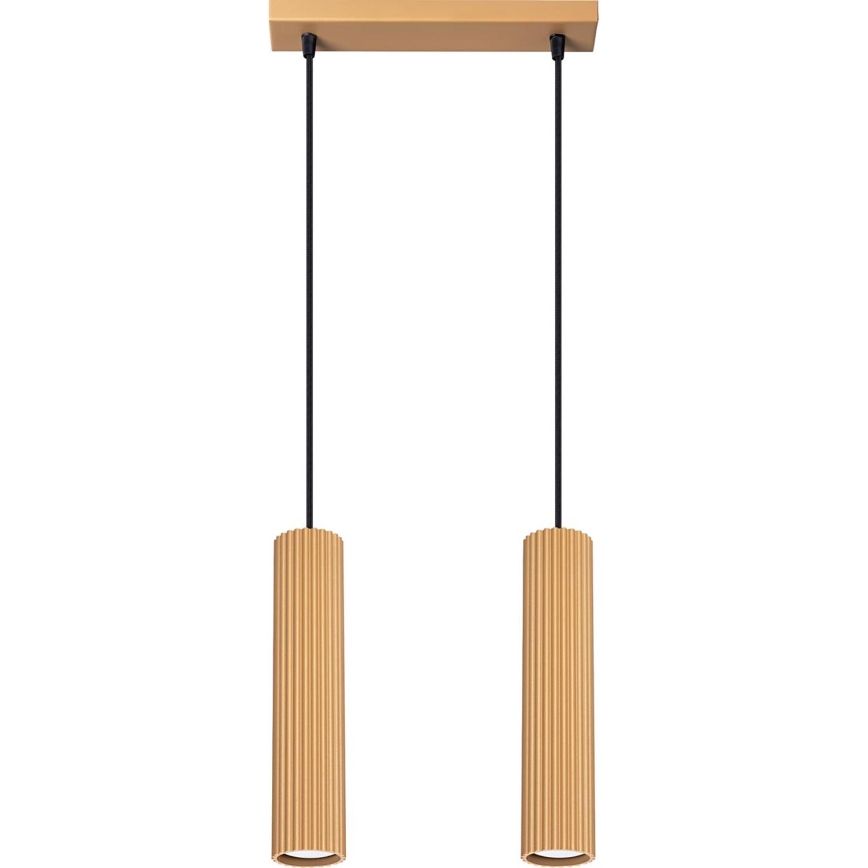 Hanglamp aan een koord KARBON 2xGU10/10W/230V goud
