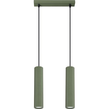 Hanglamp aan een koord KARBON 2xGU10/10W/230V groen