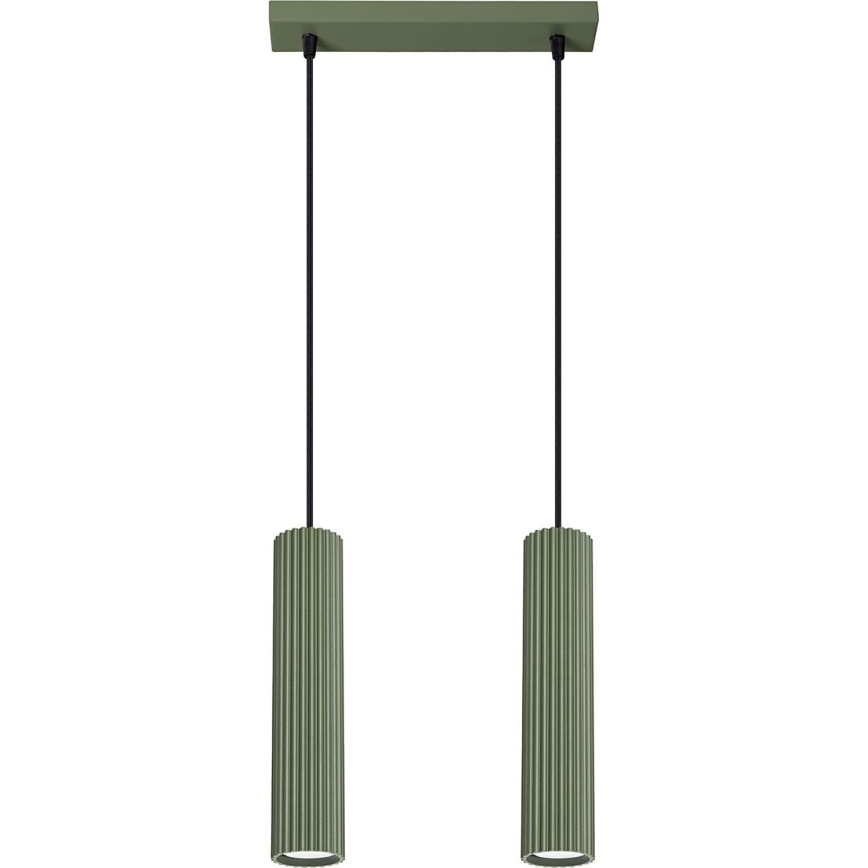 Hanglamp aan een koord KARBON 2xGU10/10W/230V groen