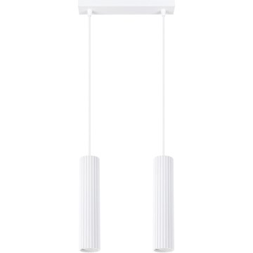Hanglamp aan een koord KARBON 2xGU10/10W/230V wit
