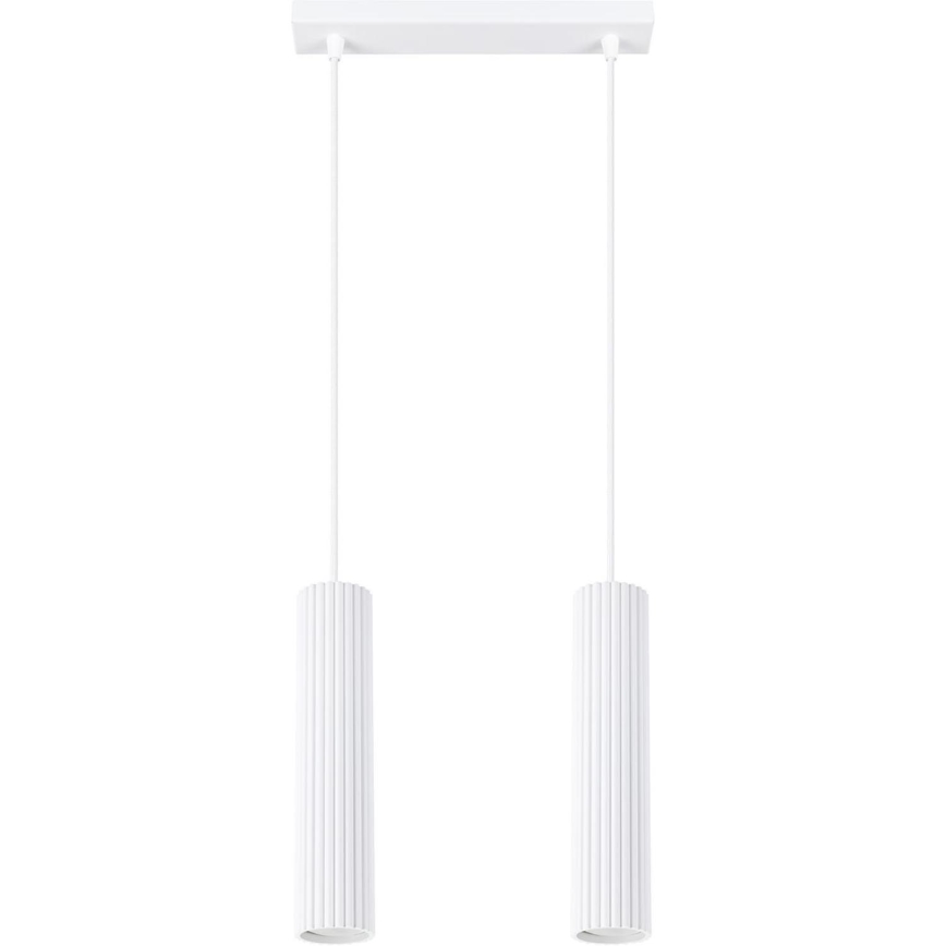 Hanglamp aan een koord KARBON 2xGU10/10W/230V wit