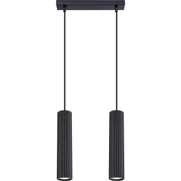 Hanglamp aan een koord KARBON 2xGU10/10W/230V zwart