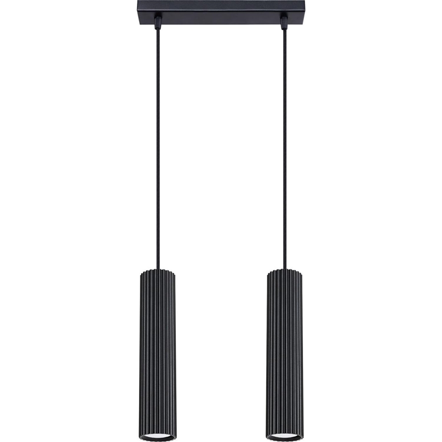 Hanglamp aan een koord KARBON 2xGU10/10W/230V zwart