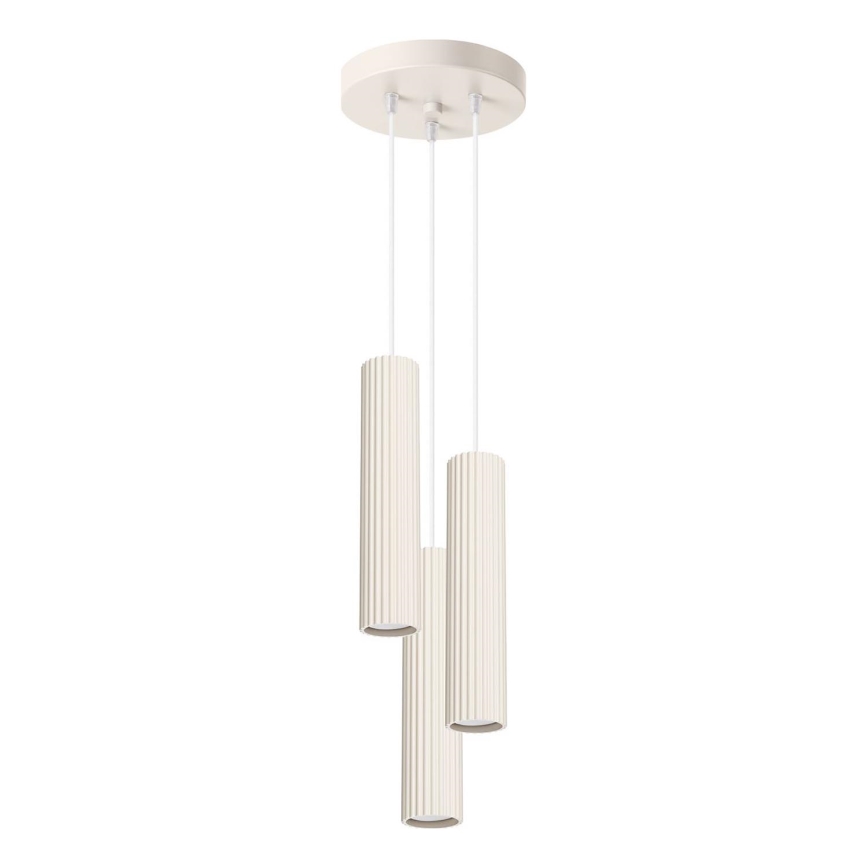 Hanglamp aan een koord KARBON 3xGU10/10W/230V crème