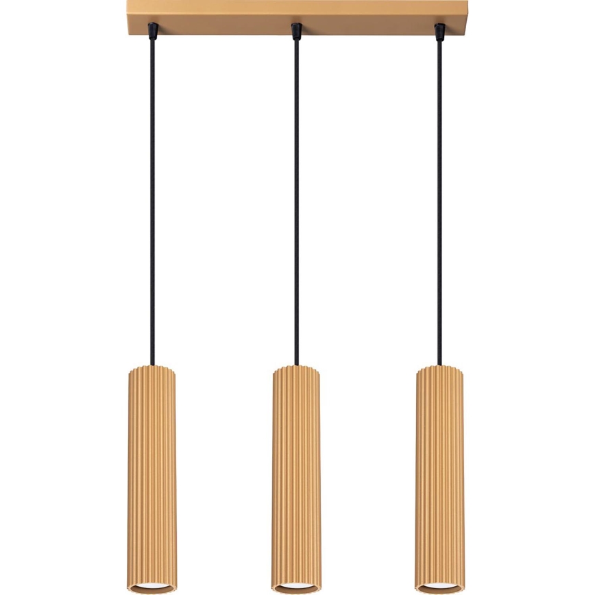 Hanglamp aan een koord KARBON 3xGU10/10W/230V goud