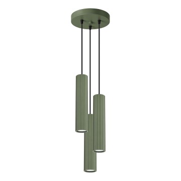 Hanglamp aan een koord KARBON 3xGU10/10W/230V groen
