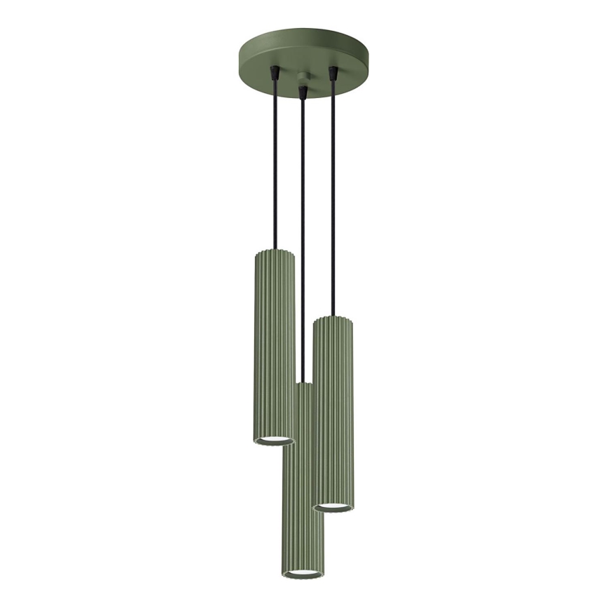 Hanglamp aan een koord KARBON 3xGU10/10W/230V groen