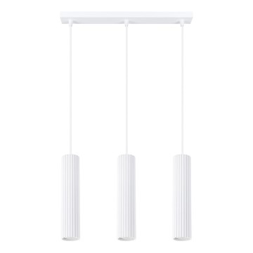 Hanglamp aan een koord KARBON 3xGU10/10W/230V wit