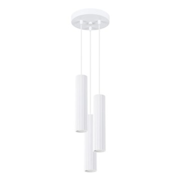 Hanglamp aan een koord KARBON 3xGU10/10W/230V wit