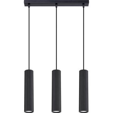 Hanglamp aan een koord KARBON 3xGU10/10W/230V zwart
