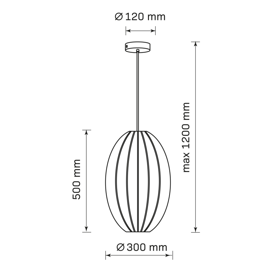 Hanglamp aan een koord KAREI 1xE27/20W/230V diameter 30 cm wit