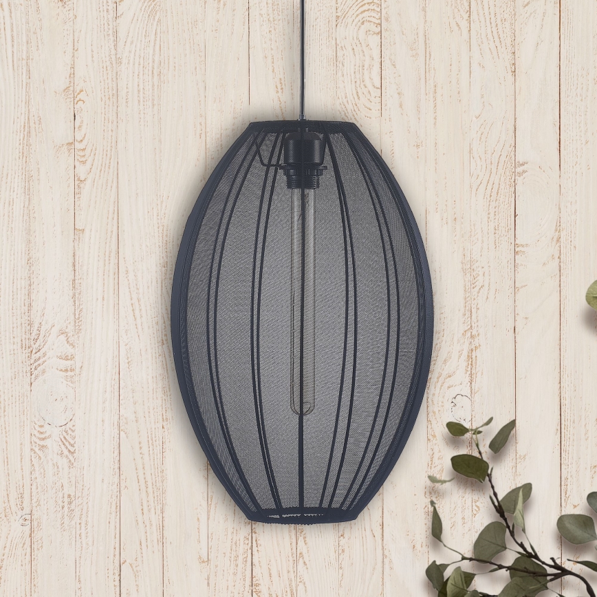 Hanglamp aan een koord KAREI 1xE27/20W/230V diameter 30 cm zwart