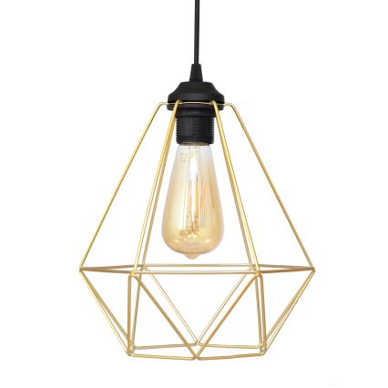 Hanglamp aan een koord KARO 2xE27/15W/230V goud/zwart