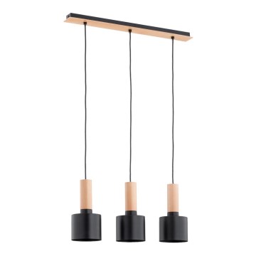 Hanglamp aan een koord KASTEL RETRO 3xE27/60W/230V beige/zwart