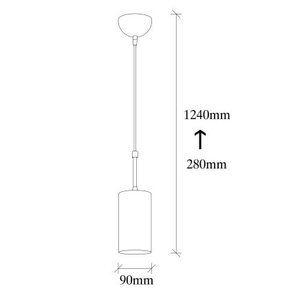 Hanglamp aan een koord KEM 1xE27/40W/230V goud