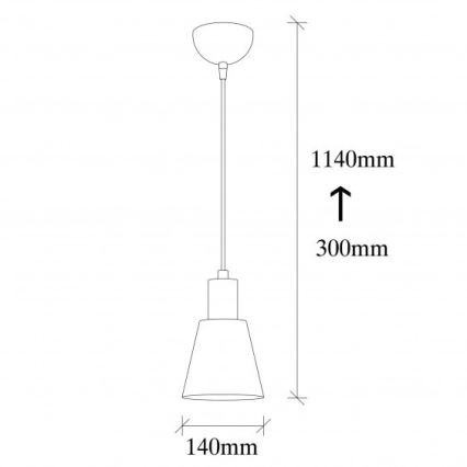 Hanglamp aan een koord KEM 1xE27/40W/230V zwart