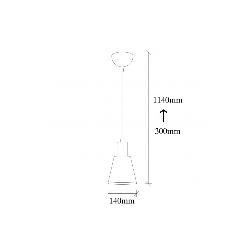 Hanglamp aan een koord KEM 1xE27/40W/230V zwart