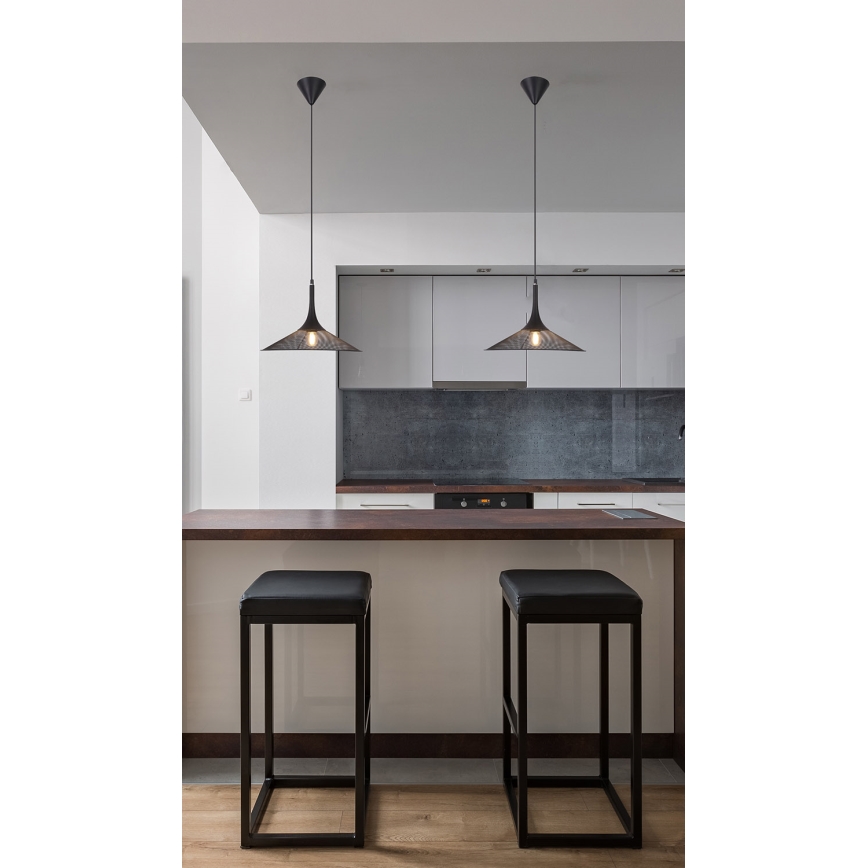 Hanglamp aan een koord KIRUNA 1xE27/40W/230V diameter 25 cm zwart