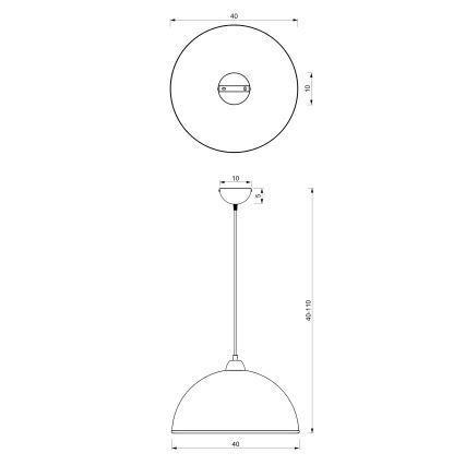 Hanglamp aan een koord KITCHEN 1xE27/15W/230V wit/chroom