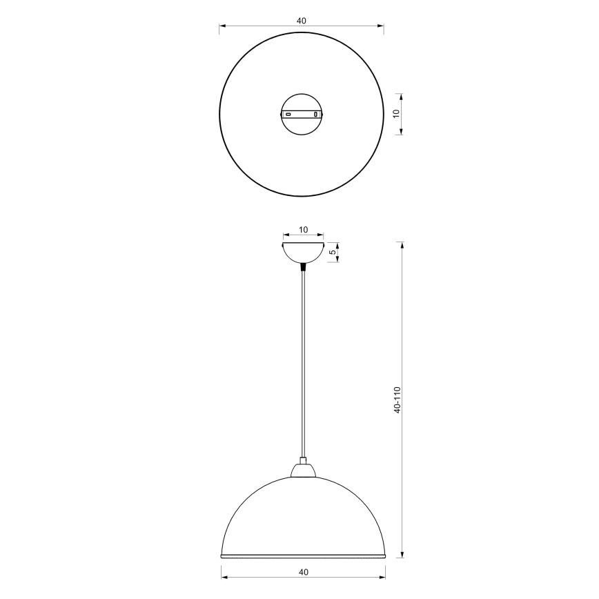 Hanglamp aan een koord KITCHEN 1xE27/15W/230V wit/goud