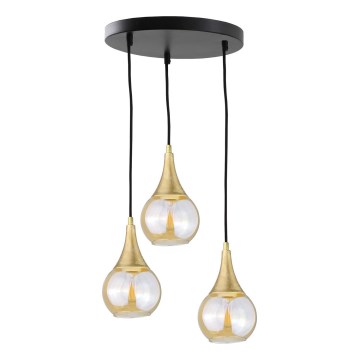 Hanglamp aan een koord LACRIMA HONEY 3xE27/60W/230V diameter 30 cm