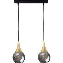 Hanglamp aan een koord LACRIMA SMOKY 2xE27/60W/230V