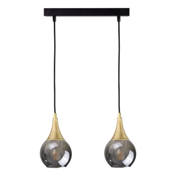 Hanglamp aan een koord LACRIMA SMOKY 2xE27/60W/230V