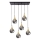 Hanglamp aan een koord LACRIMA SMOKY 6xE27/60W/230V zwart/goud/gerookt zwart