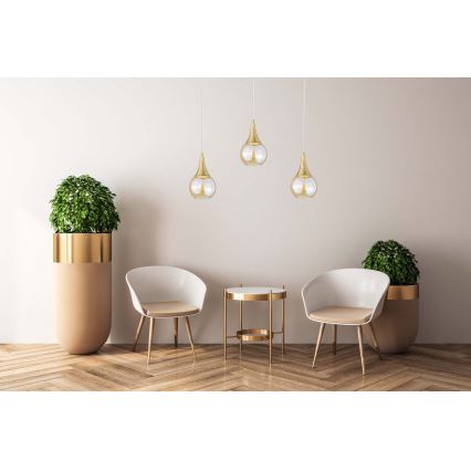 Hanglamp aan een koord LACRIMA WHITE 3xE27/60W/230V