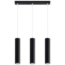 Hanglamp aan een koord LAGOS 3 3xGU10/10W/230V zwart