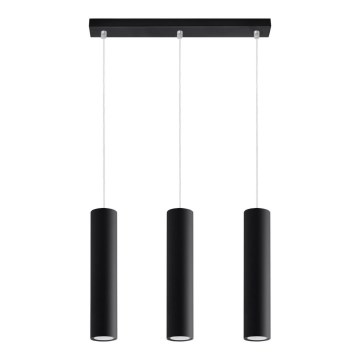 Hanglamp aan een koord LAGOS 3 3xGU10/10W/230V zwart