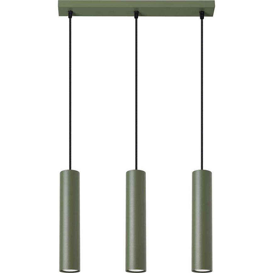 Hanglamp aan een koord LAGOS 3xGU10/10W/230V groen