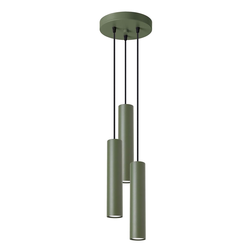 Hanglamp aan een koord LAGOS 3xGU10/10W/230V groen